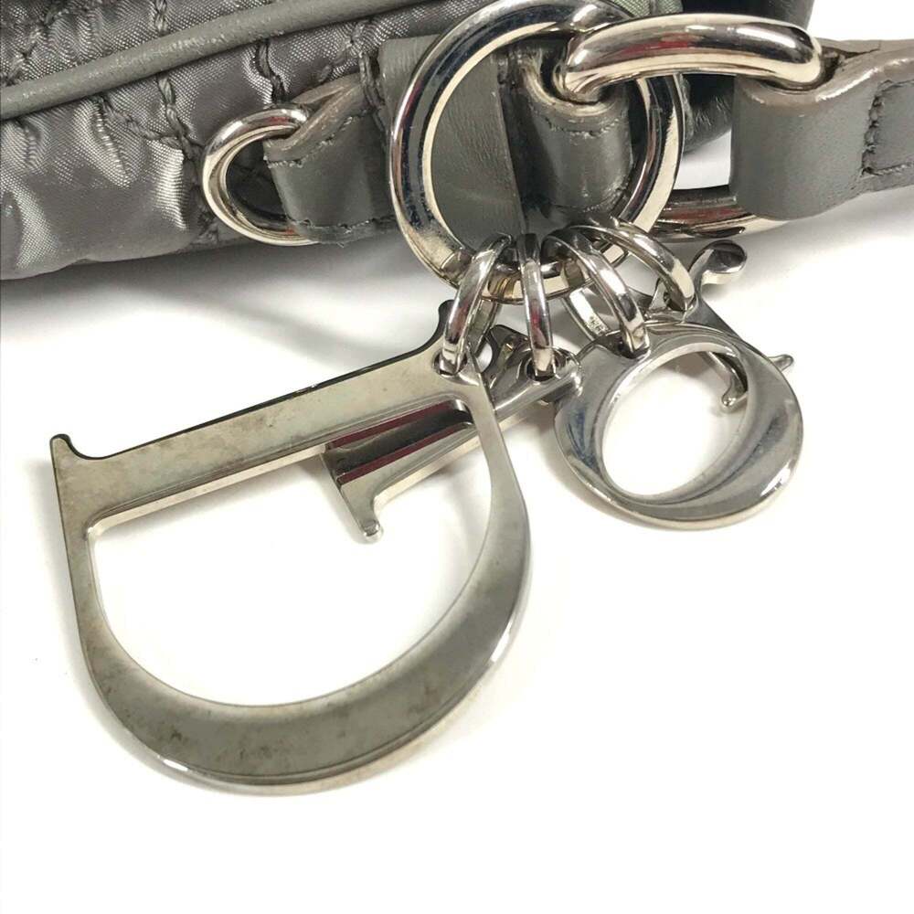 CHRISTIAN DIOR Gray Leather Pochette Shoulder Bag - Picture 13 of 14